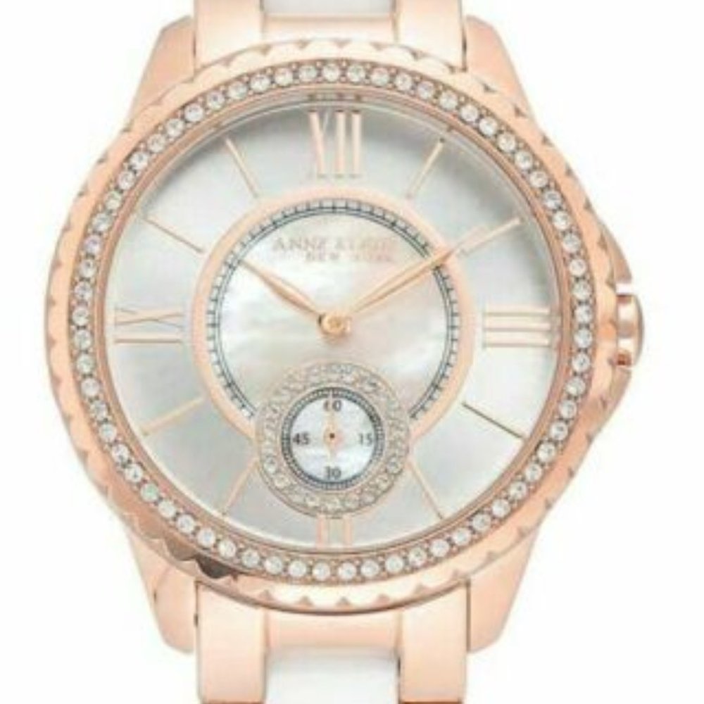 New Anne Klein Ceramic and Steel Band Women's Watch
